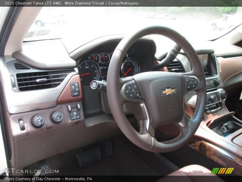 White Diamond Tricoat / Cocoa/Mahogany 2015 Chevrolet Tahoe LTZ 4WD