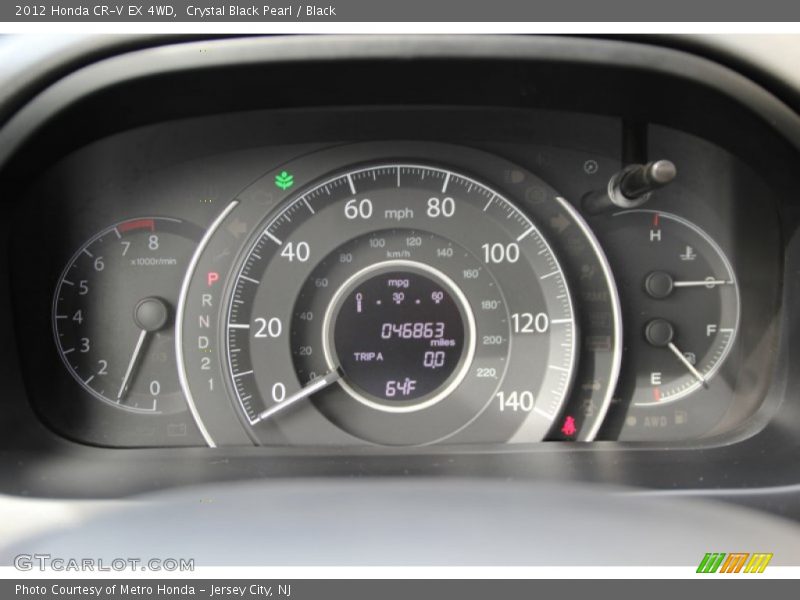 Crystal Black Pearl / Black 2012 Honda CR-V EX 4WD