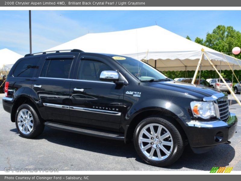 Brilliant Black Crystal Pearl / Light Graystone 2008 Chrysler Aspen Limited 4WD