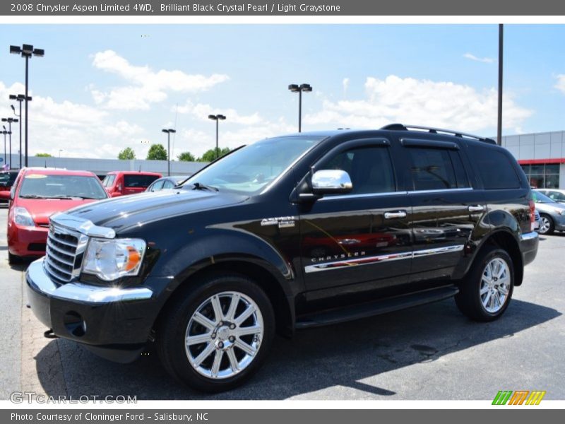 Brilliant Black Crystal Pearl / Light Graystone 2008 Chrysler Aspen Limited 4WD