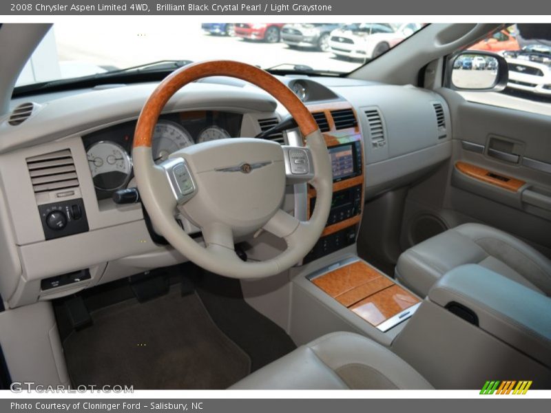 Brilliant Black Crystal Pearl / Light Graystone 2008 Chrysler Aspen Limited 4WD