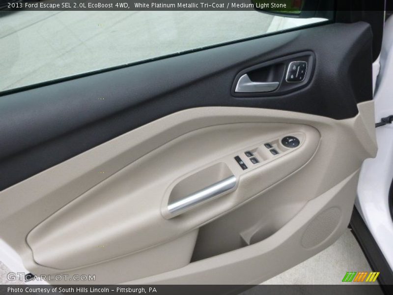 White Platinum Metallic Tri-Coat / Medium Light Stone 2013 Ford Escape SEL 2.0L EcoBoost 4WD