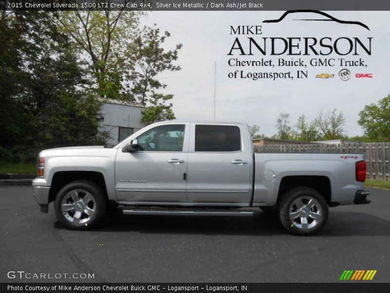 Silver Ice Metallic / Dark Ash/Jet Black 2015 Chevrolet Silverado 1500 LTZ Crew Cab 4x4