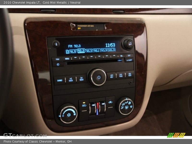 Gold Mist Metallic / Neutral 2010 Chevrolet Impala LT