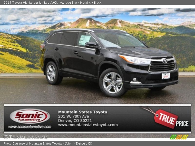Attitude Black Metallic / Black 2015 Toyota Highlander Limited AWD