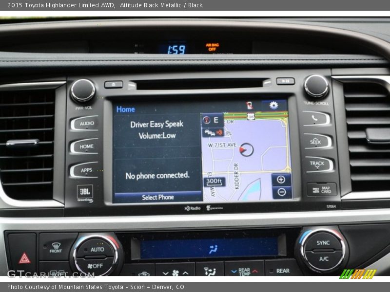 Attitude Black Metallic / Black 2015 Toyota Highlander Limited AWD