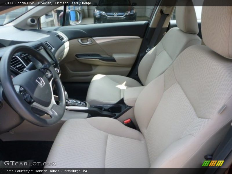 Crimson Pearl / Beige 2014 Honda Civic EX Sedan