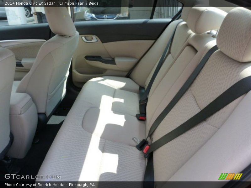 Crimson Pearl / Beige 2014 Honda Civic EX Sedan
