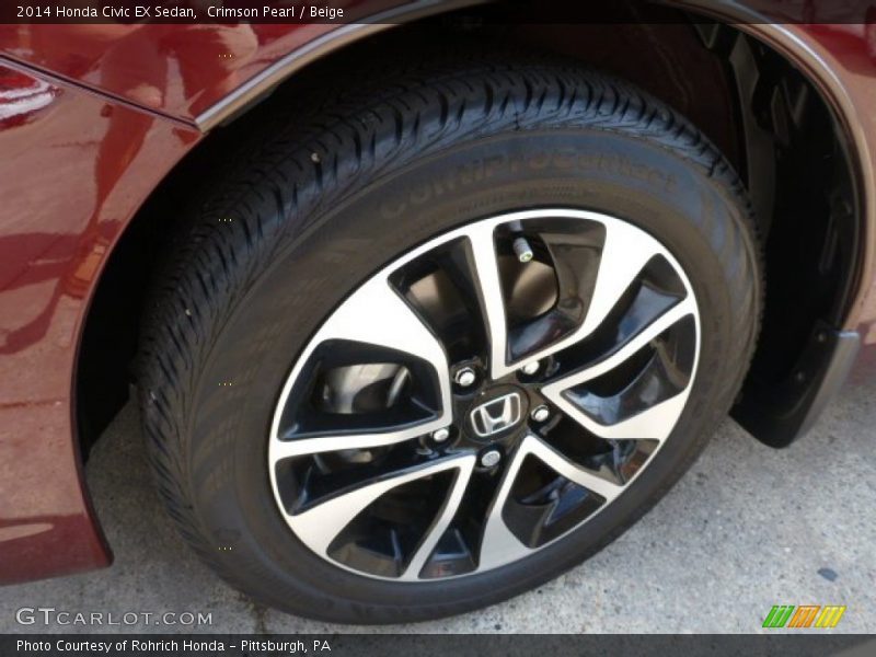 Crimson Pearl / Beige 2014 Honda Civic EX Sedan