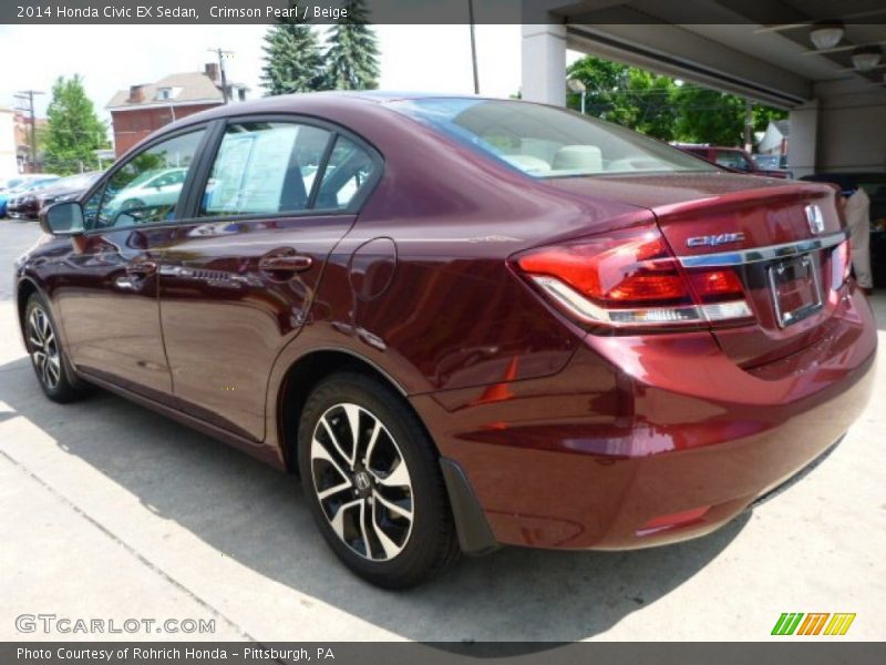 Crimson Pearl / Beige 2014 Honda Civic EX Sedan
