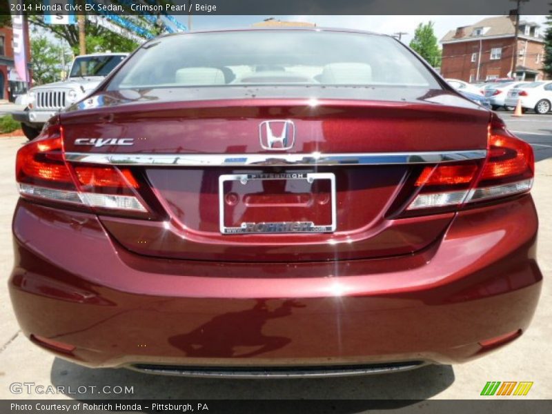 Crimson Pearl / Beige 2014 Honda Civic EX Sedan