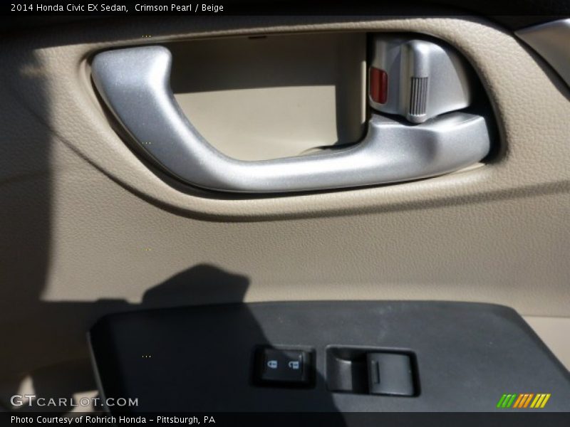 Crimson Pearl / Beige 2014 Honda Civic EX Sedan