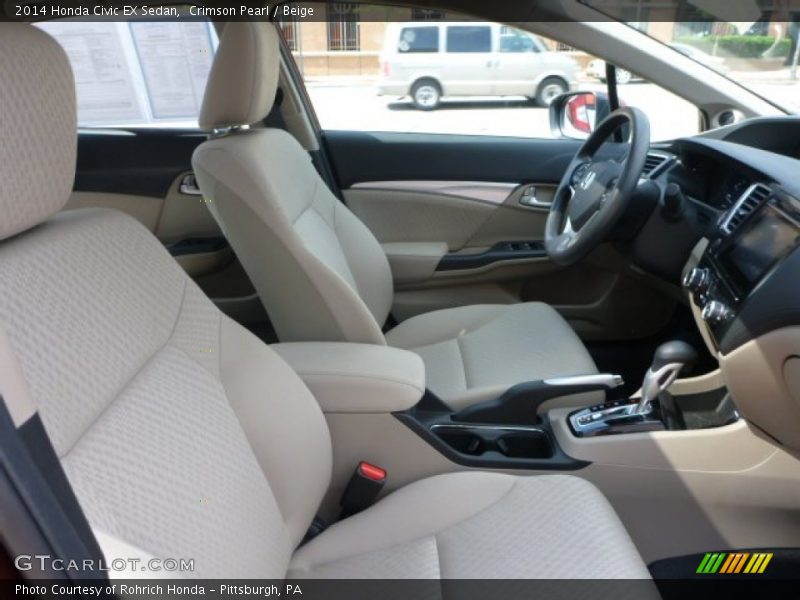 Crimson Pearl / Beige 2014 Honda Civic EX Sedan