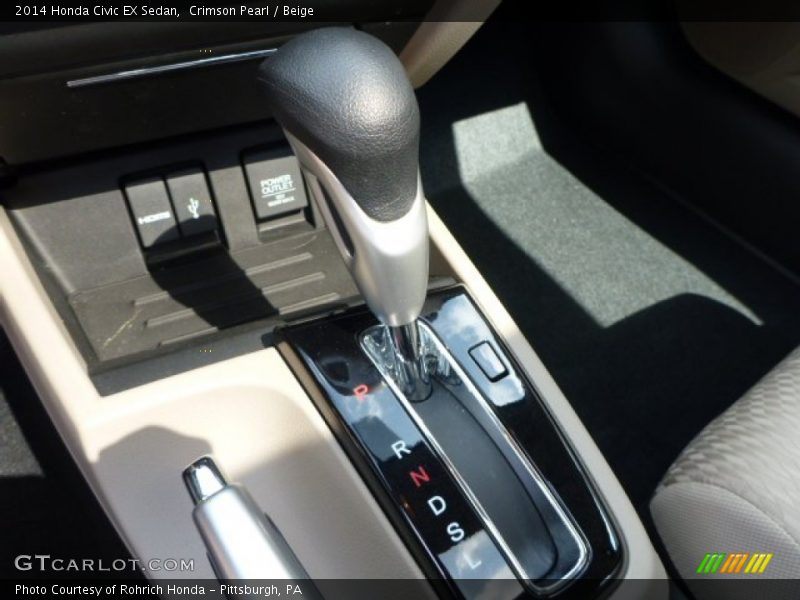 Crimson Pearl / Beige 2014 Honda Civic EX Sedan