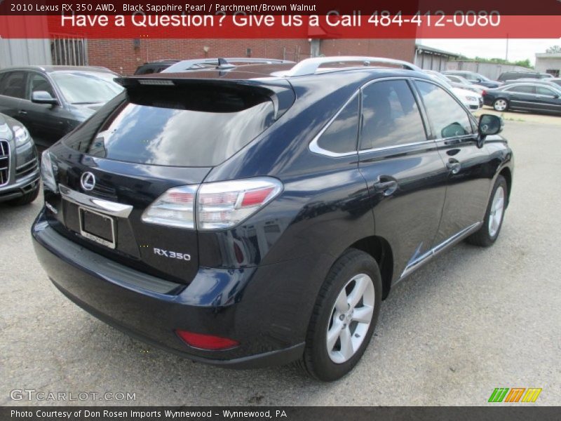 Black Sapphire Pearl / Parchment/Brown Walnut 2010 Lexus RX 350 AWD