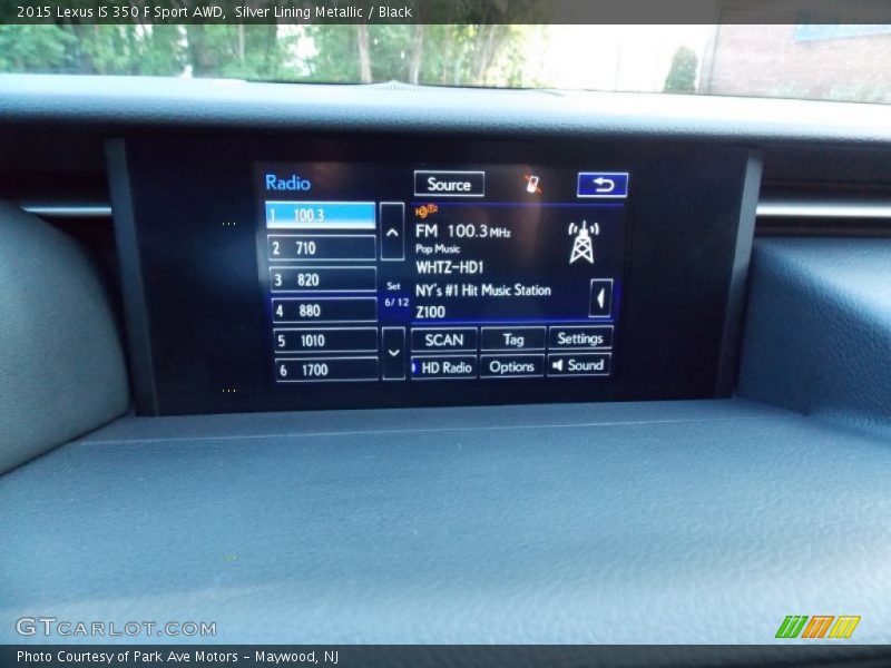 Silver Lining Metallic / Black 2015 Lexus IS 350 F Sport AWD