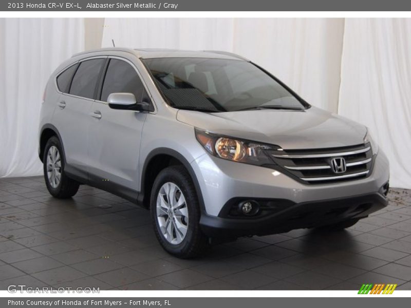 Alabaster Silver Metallic / Gray 2013 Honda CR-V EX-L