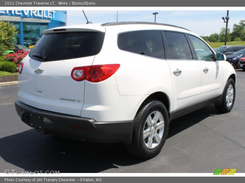 White / Ebony/Ebony 2011 Chevrolet Traverse LT