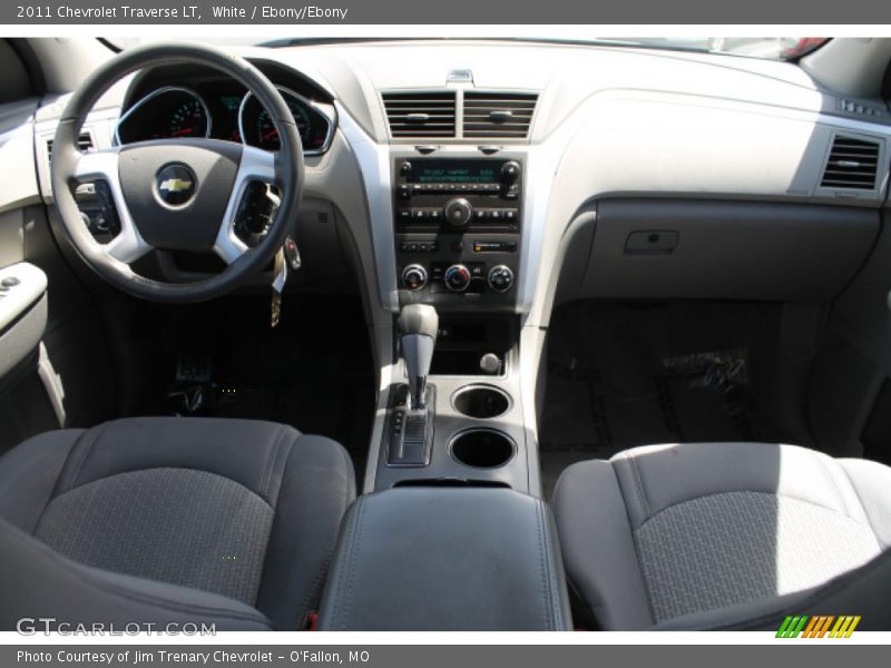 White / Ebony/Ebony 2011 Chevrolet Traverse LT