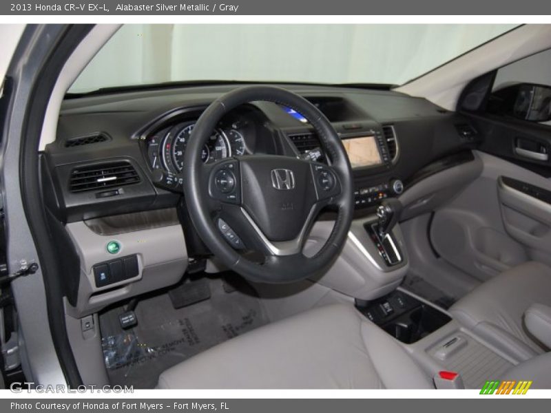 Alabaster Silver Metallic / Gray 2013 Honda CR-V EX-L