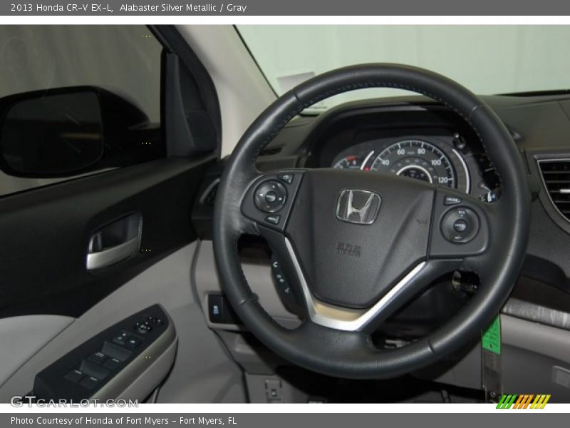 Alabaster Silver Metallic / Gray 2013 Honda CR-V EX-L