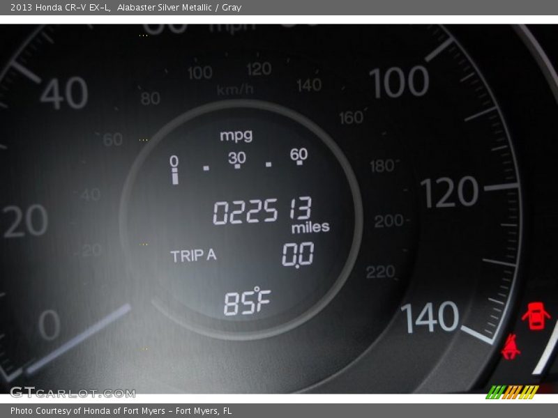 Alabaster Silver Metallic / Gray 2013 Honda CR-V EX-L