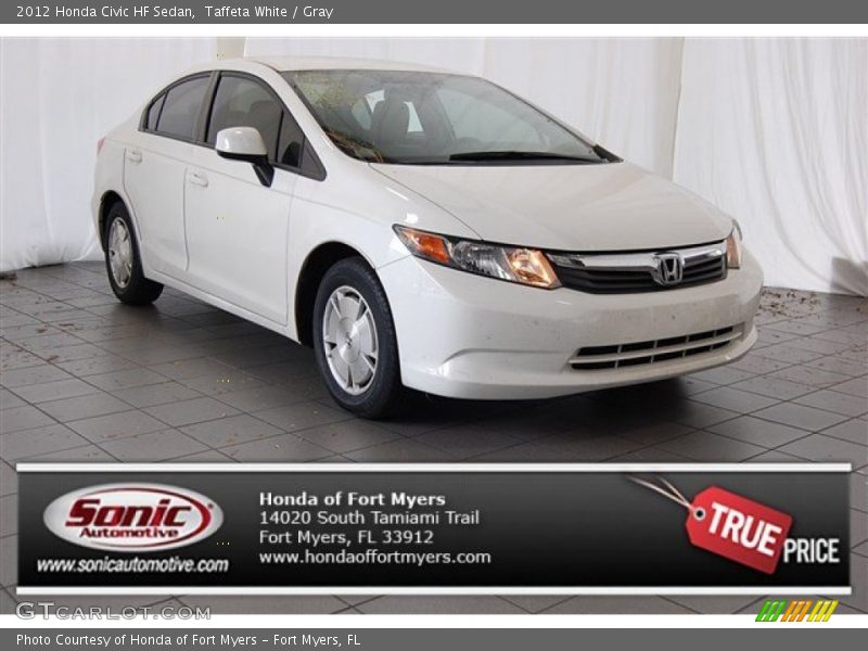 Taffeta White / Gray 2012 Honda Civic HF Sedan