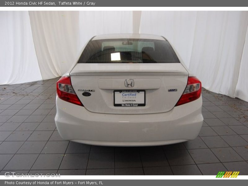 Taffeta White / Gray 2012 Honda Civic HF Sedan