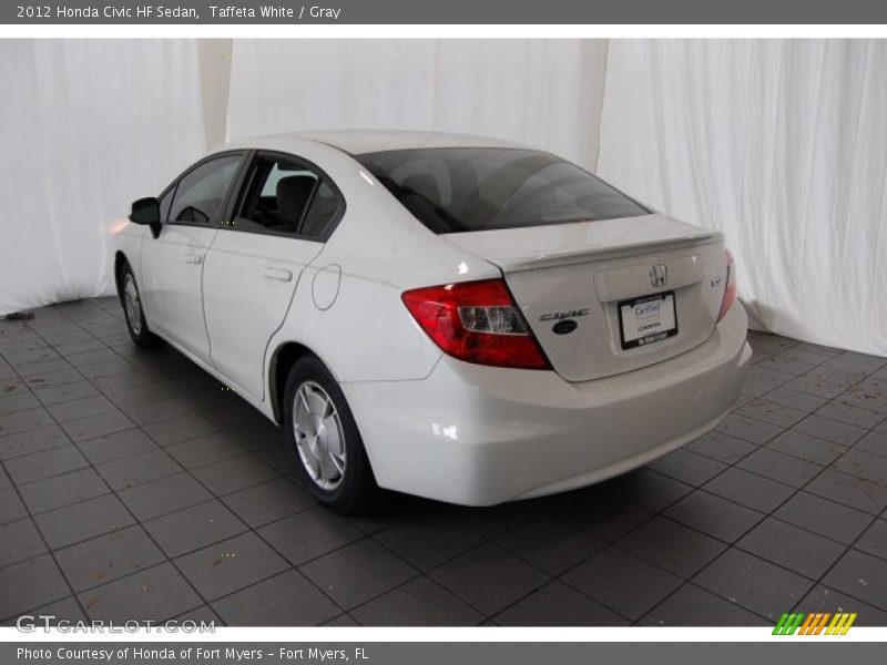 Taffeta White / Gray 2012 Honda Civic HF Sedan