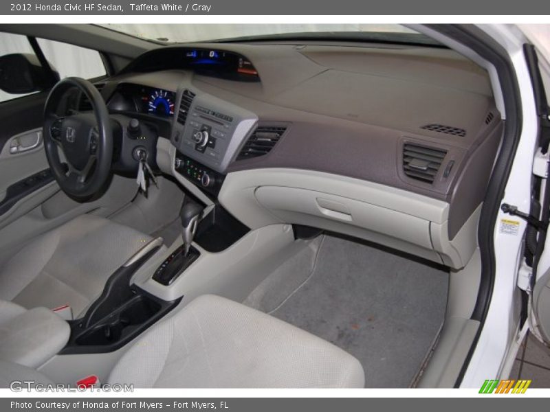 Taffeta White / Gray 2012 Honda Civic HF Sedan