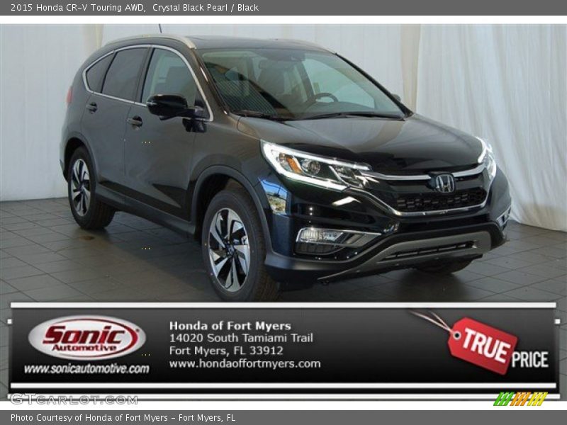 Crystal Black Pearl / Black 2015 Honda CR-V Touring AWD