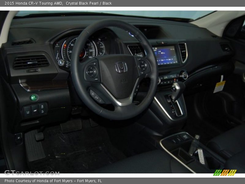 Crystal Black Pearl / Black 2015 Honda CR-V Touring AWD
