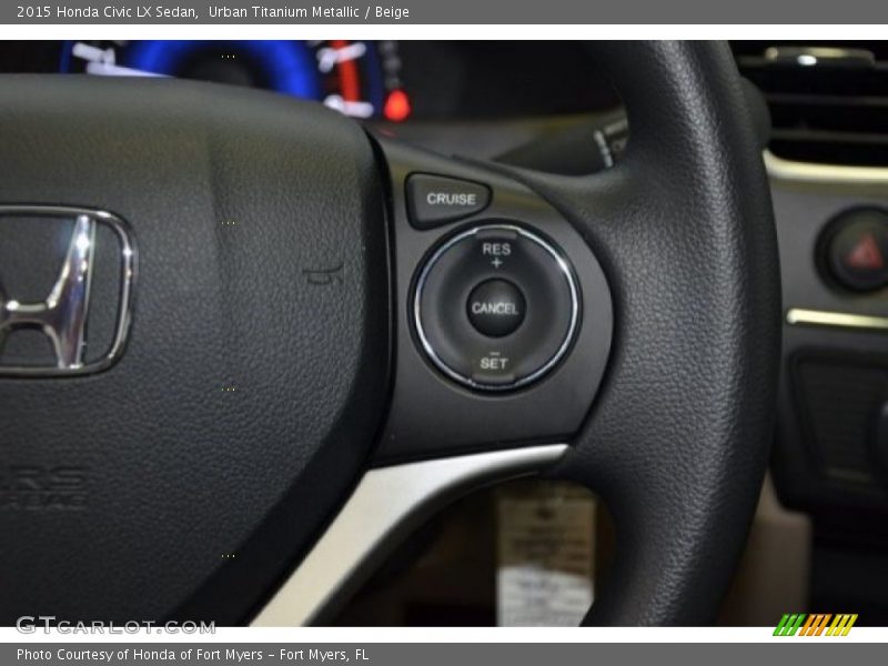 Urban Titanium Metallic / Beige 2015 Honda Civic LX Sedan