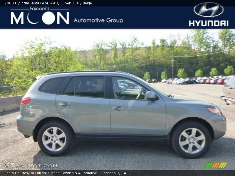 Silver Blue / Beige 2008 Hyundai Santa Fe SE 4WD