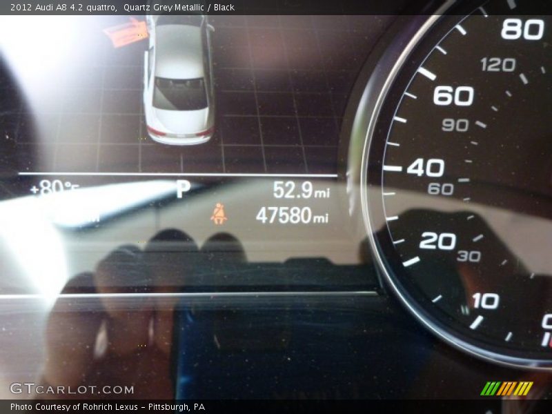 Quartz Grey Metallic / Black 2012 Audi A8 4.2 quattro
