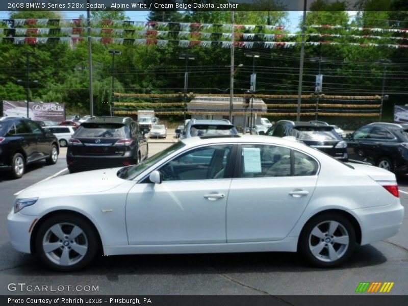 Alpine White / Cream Beige Dakota Leather 2008 BMW 5 Series 528xi Sedan