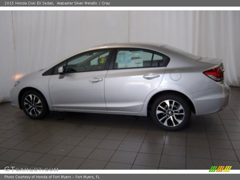 Alabaster Silver Metallic / Gray 2015 Honda Civic EX Sedan
