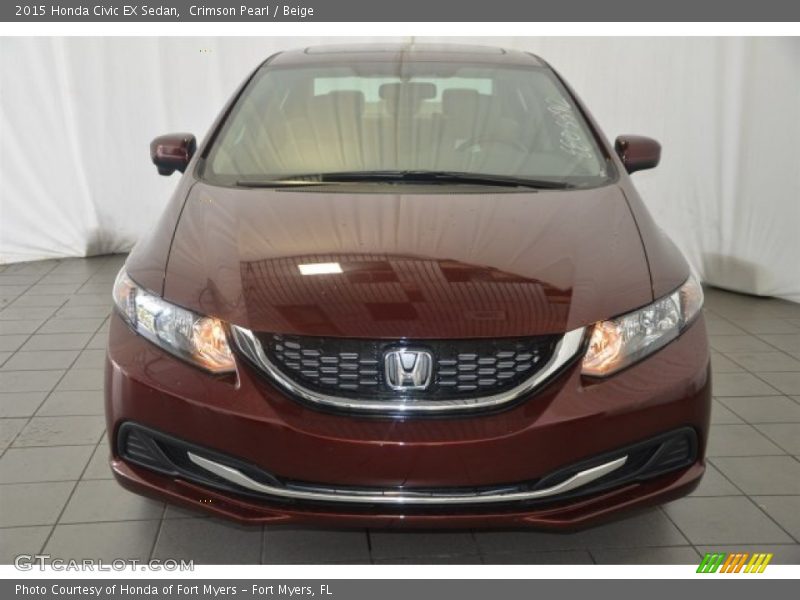 Crimson Pearl / Beige 2015 Honda Civic EX Sedan