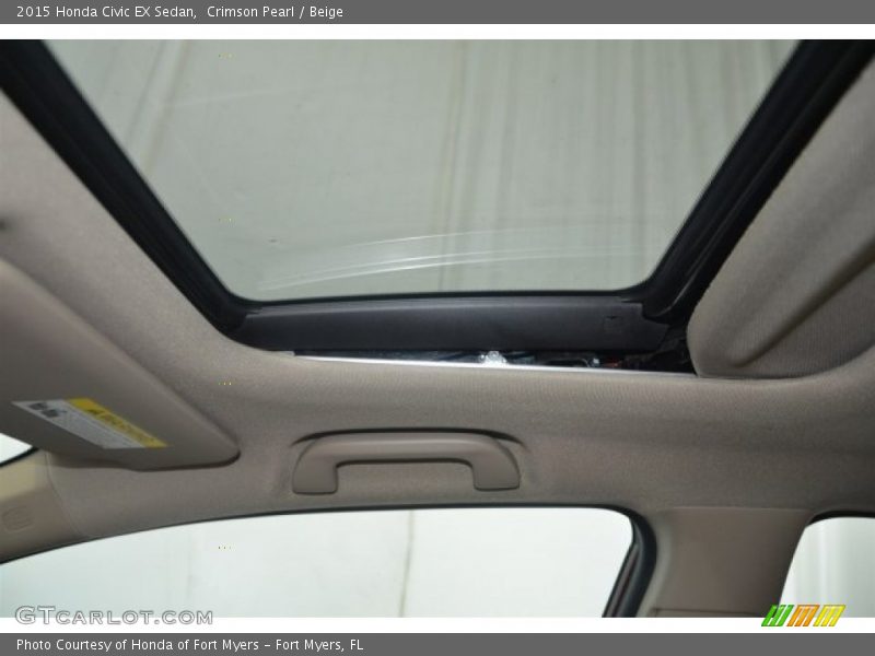 Crimson Pearl / Beige 2015 Honda Civic EX Sedan
