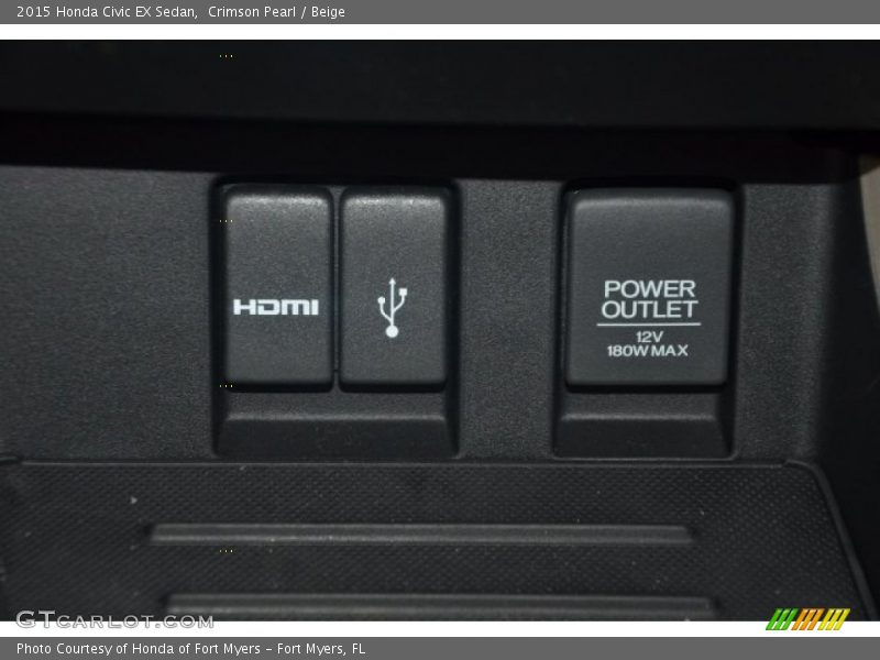 Crimson Pearl / Beige 2015 Honda Civic EX Sedan