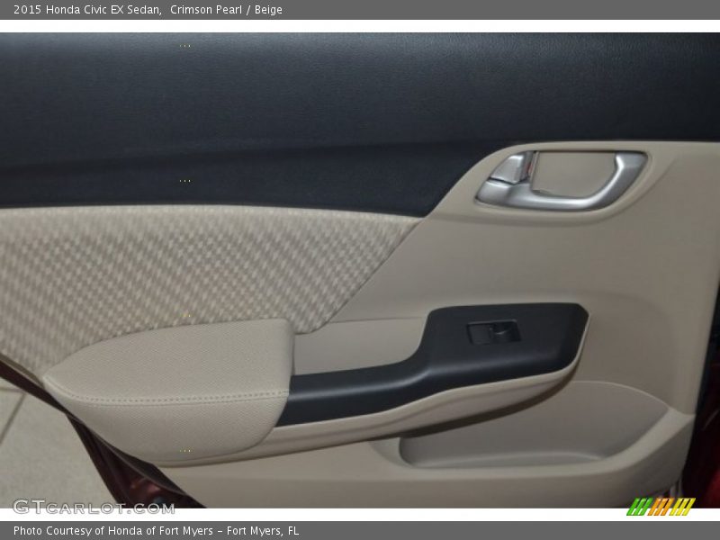Crimson Pearl / Beige 2015 Honda Civic EX Sedan
