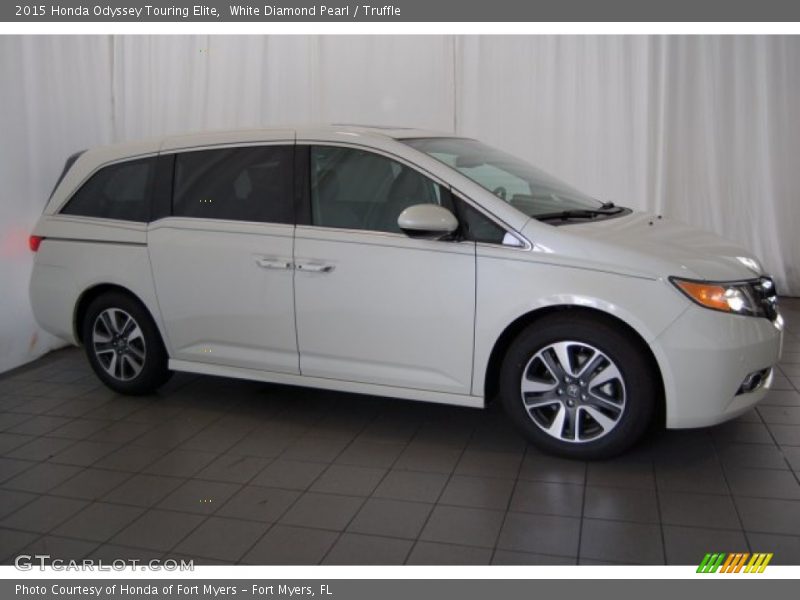 White Diamond Pearl / Truffle 2015 Honda Odyssey Touring Elite