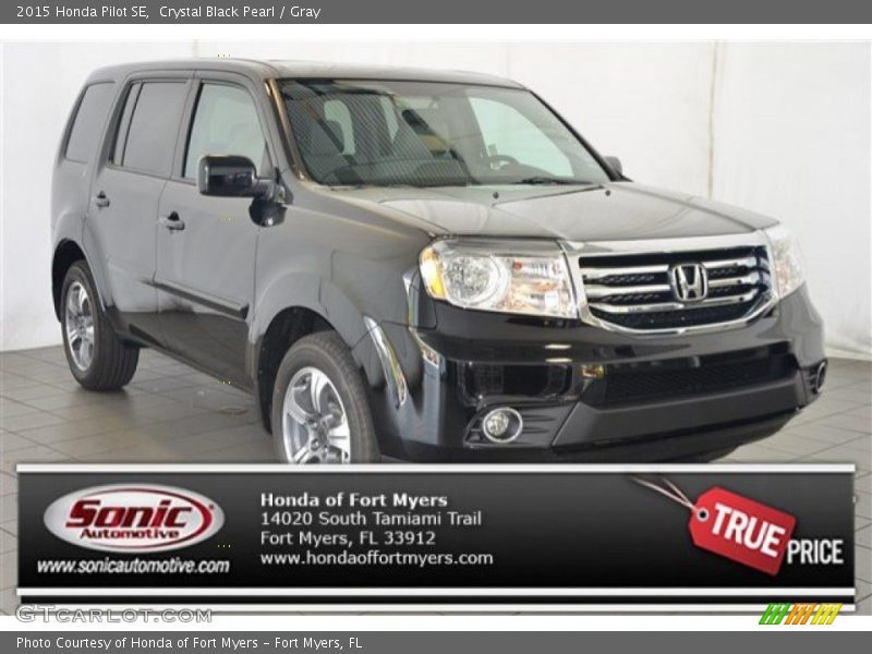 Crystal Black Pearl / Gray 2015 Honda Pilot SE