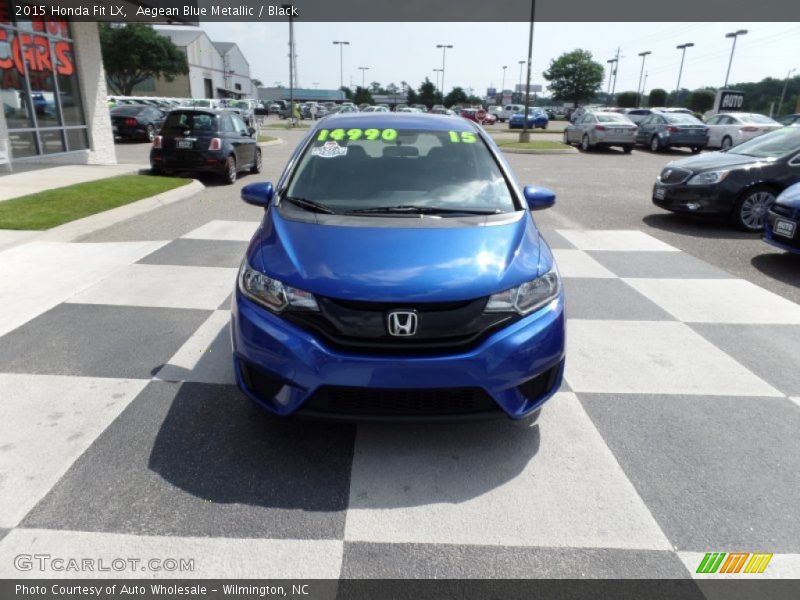 Aegean Blue Metallic / Black 2015 Honda Fit LX
