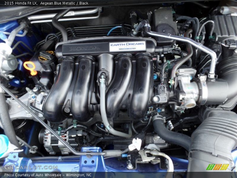 Aegean Blue Metallic / Black 2015 Honda Fit LX