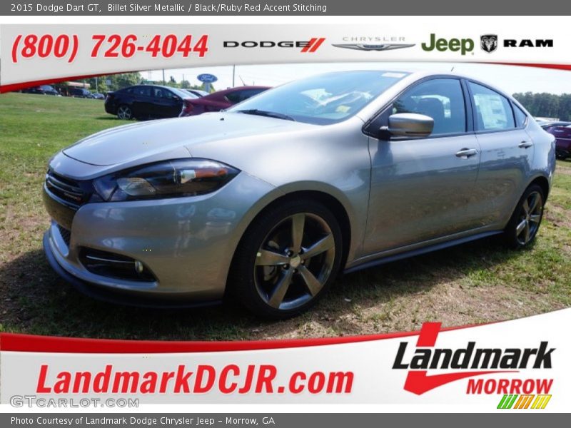 Billet Silver Metallic / Black/Ruby Red Accent Stitching 2015 Dodge Dart GT
