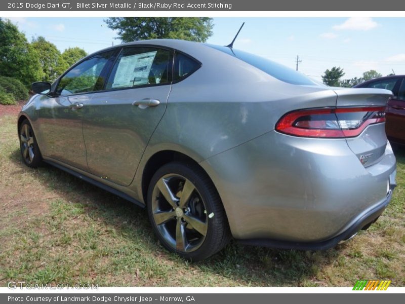 Billet Silver Metallic / Black/Ruby Red Accent Stitching 2015 Dodge Dart GT
