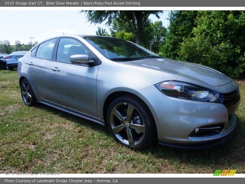 Billet Silver Metallic / Black/Ruby Red Accent Stitching 2015 Dodge Dart GT