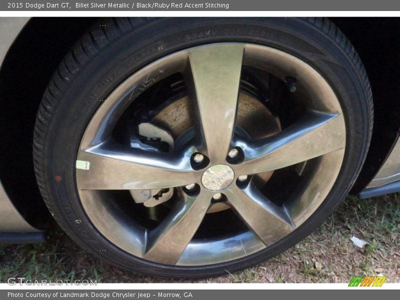 Billet Silver Metallic / Black/Ruby Red Accent Stitching 2015 Dodge Dart GT