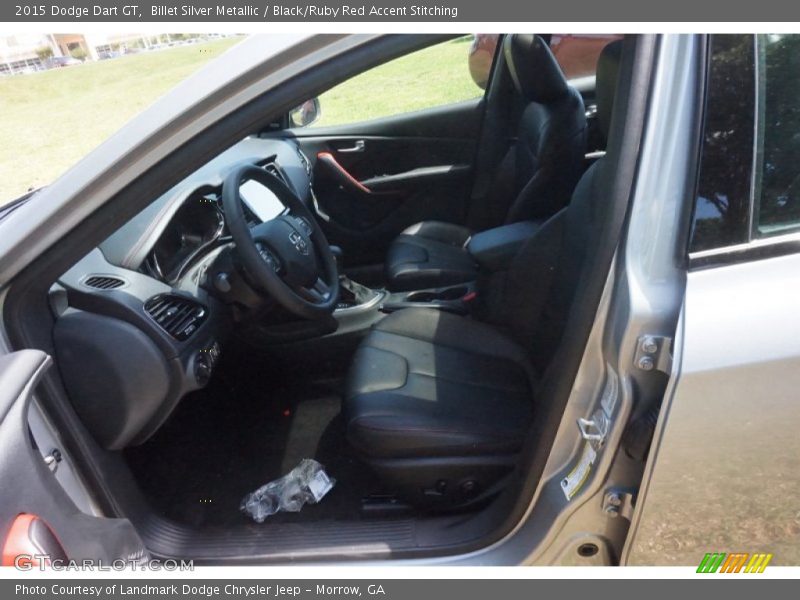 Billet Silver Metallic / Black/Ruby Red Accent Stitching 2015 Dodge Dart GT